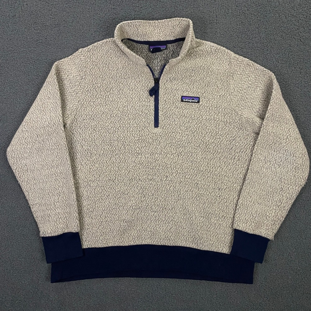 Patagonia Woolyester Fleece Pullover Womens Large Oatmeal Heather 26950